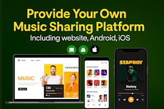 provide your own music sharing platform including website, android, ios
