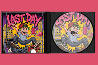 create a punk or alternative album cover illustration