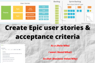 create epic user stories and acceptance criteria