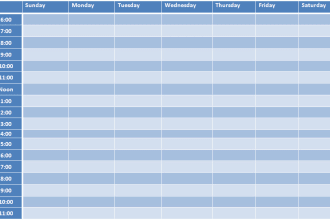 create and organize your general weekly schedule