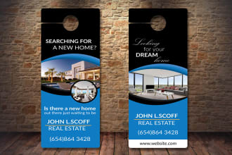 design unique real estate door hanger, dl flyer, or poster,