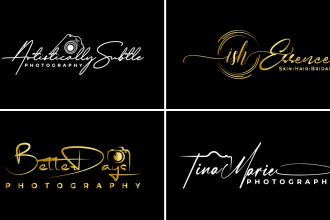 design photography, signature, scripted, cursive, style logo