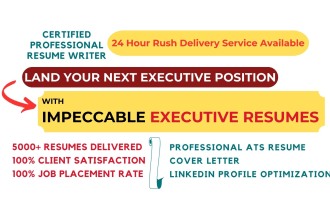 provide executive resume writing services for vps, ceos, and coos