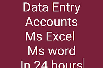 data entry and accounts and typing