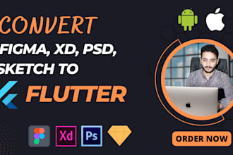 convert UI design to flutter UI, xd or  figma to flutter app