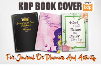 design amazon KDP low content planner journal tracker and activity book cover