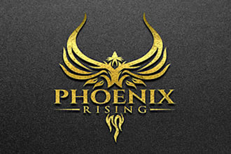 do awesome modern flat minimalist phoenix logo design