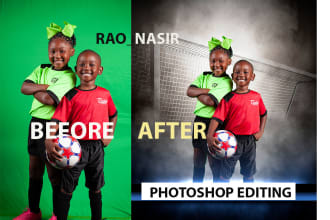 do photoshop editing and remove the green screen background
