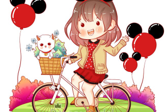 create amazing cute chibi anime illustration
