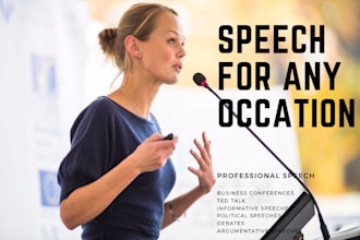 write you a impressive speech for any occasions
