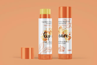 design moisturize lip balm, lip care and chapstick label and packaging