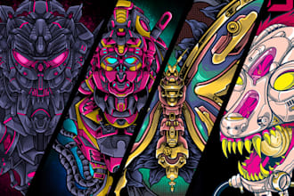 draw a detailed robot illustration in my style