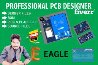 design schematic with pcb layout boards in eagle and proteus