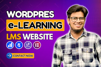 build wordpress elearning lms website with learndash, learnpress