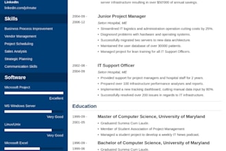 develop a professional resume for you
