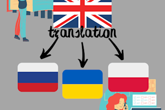 translate from english into russian, polish and ukrainian