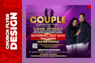 exceptional event flyer design, postcard, brunch flyer or church flyer