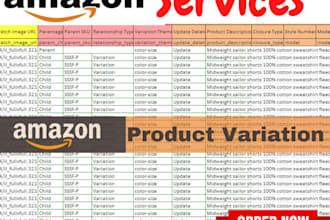 fix and create an amazon product listing and variation for your amazon listings