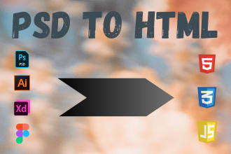 convert PSD to html, xd to html, figma to html