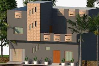 designer house modeling in 3d with sketchup