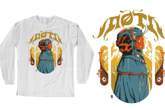 draw an artwork for your band or brand merchandise