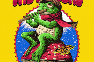 draw an artwork for your band or brand merchandise