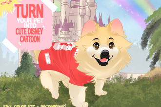 draw your pet into disney style