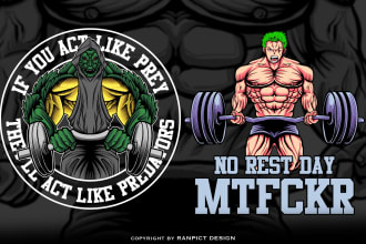 draw gym, sports, and rockclimbing illustration for t shirts