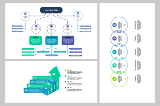 design process maps, workflows, flowchart,  infographics and charts