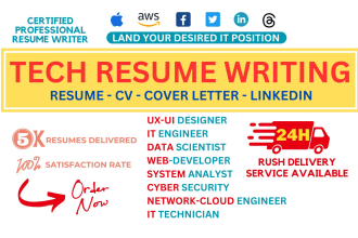 create IT resume for dream tech job