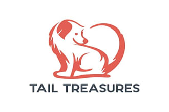 design a pet loving logo for tail treasures