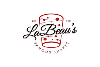 design a raspberry shake cup logo for a fast food business in a resort town