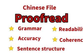 professionally proofread or edit your translated chinese  articles in 24hr