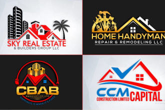 do luxury real estate property construction logo design