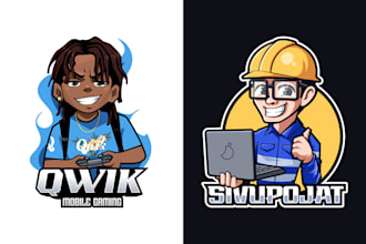 create unique cartoon logo, mascot, character and caricature