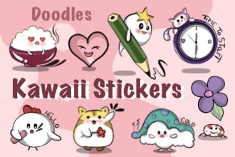 draw cute chibi stickers, emoticon and characters