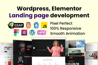 convert psd, xd, figma to wordpress with elementor and gsap animation