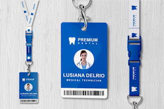 design highly professional id card, identity card, name card with lanyards