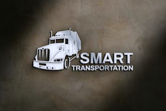 design transport logistics delivery trucking logo