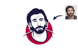 draw minimalist flat face logo vector portrait