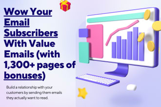write a value adding  3000 word email sequence with bonuses