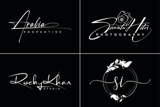 create professional signature, photography, handwritten logo