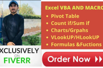 do excel spreadsheet, excel vba, excel macros, dashboard, google sheets scripts