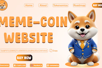 build crypto meme coin website ,meme token or coin website