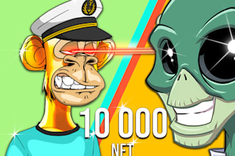 Top 10!  create unique nft art collection with 100, 1k, 10k, 100k arts