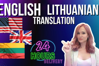 translate from english to lithuanian and vice versa, proofread