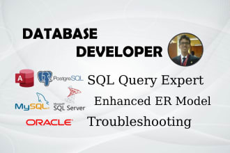 design database model, erd, write sql queries, scripts, troubleshooting