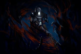 draw horror illustration with monster or fantasy creature