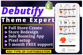 build shopify site using debutify theme, any customize on debutify theme