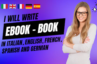 write a book or ebook in italian of any length for you
